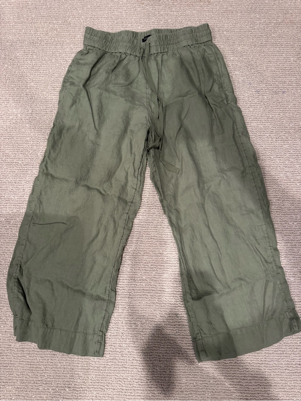 J. Crew Women’s Olive Drawstring Linen-Blend Pants